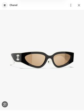 Chanel Black Cat-Eye Sunglasses with Box and Case